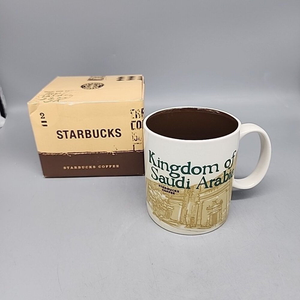 Kingdom of Saudi Arabia Starbucks Coffee 16oz 473ml Mug Global Icon City NEW Box